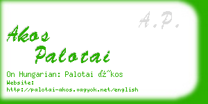 akos palotai business card